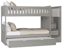 Charleston Gray Step Trundle Bunk Bed