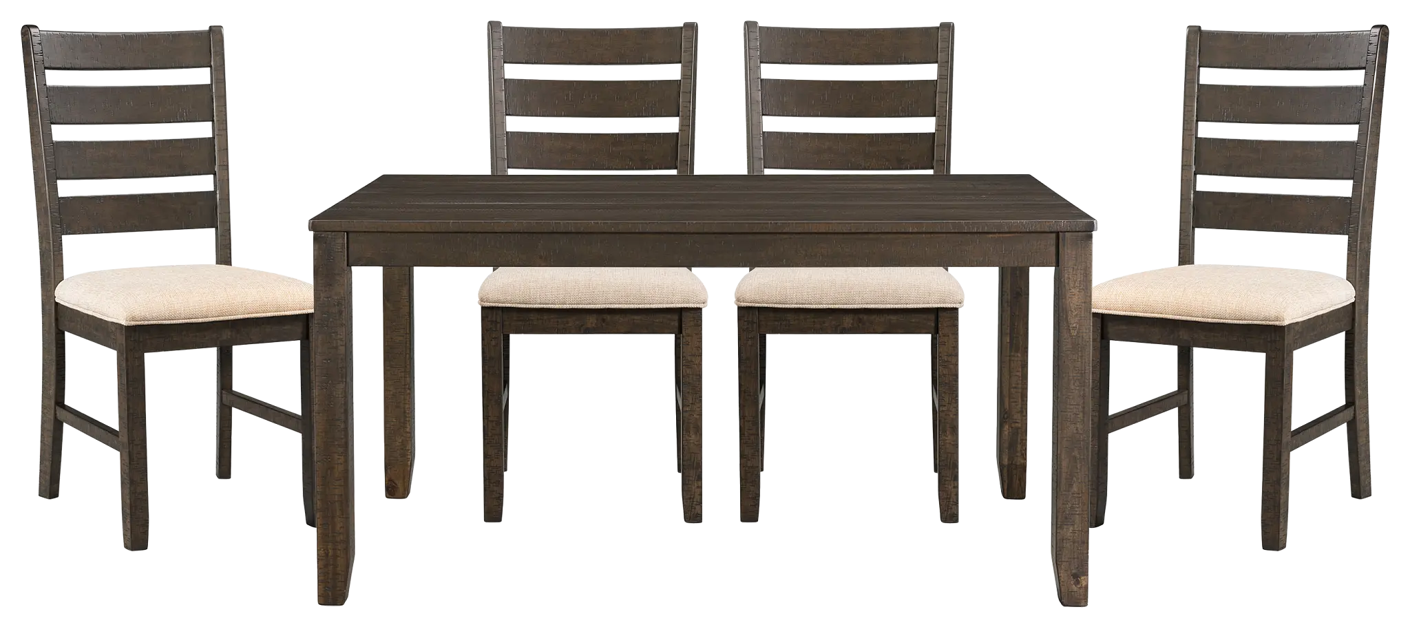 Clancy Mid Tone Table & 4 Upholstered Chairs Clancy Mid Tone Table & 4 Upholstered Chairs