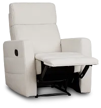 Rae White Fabric Recliner