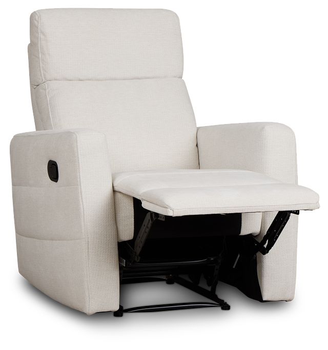 Rae White Fabric Recliner