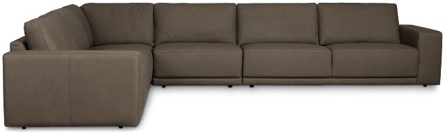 Kellan Dark Gray Leather Medium Two-arm Sectional