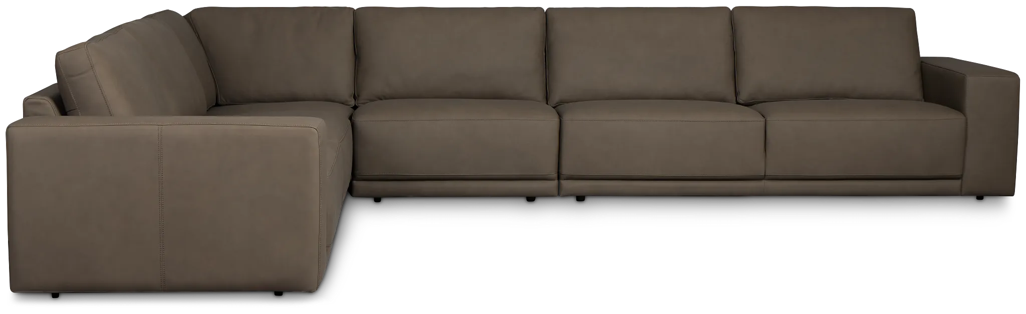 Kellan Dark Gray Leather Medium Two-arm Sectional