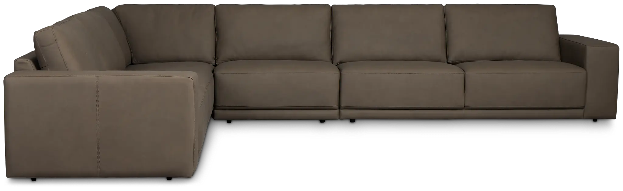 Kellan Dark Gray Leather Medium Two-arm Sectional Kellan Dark Gray Leather Medium Two-arm Sectional