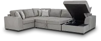Blakely Gray Fabric Large Right Chaise Storage Sleeper Sectional
