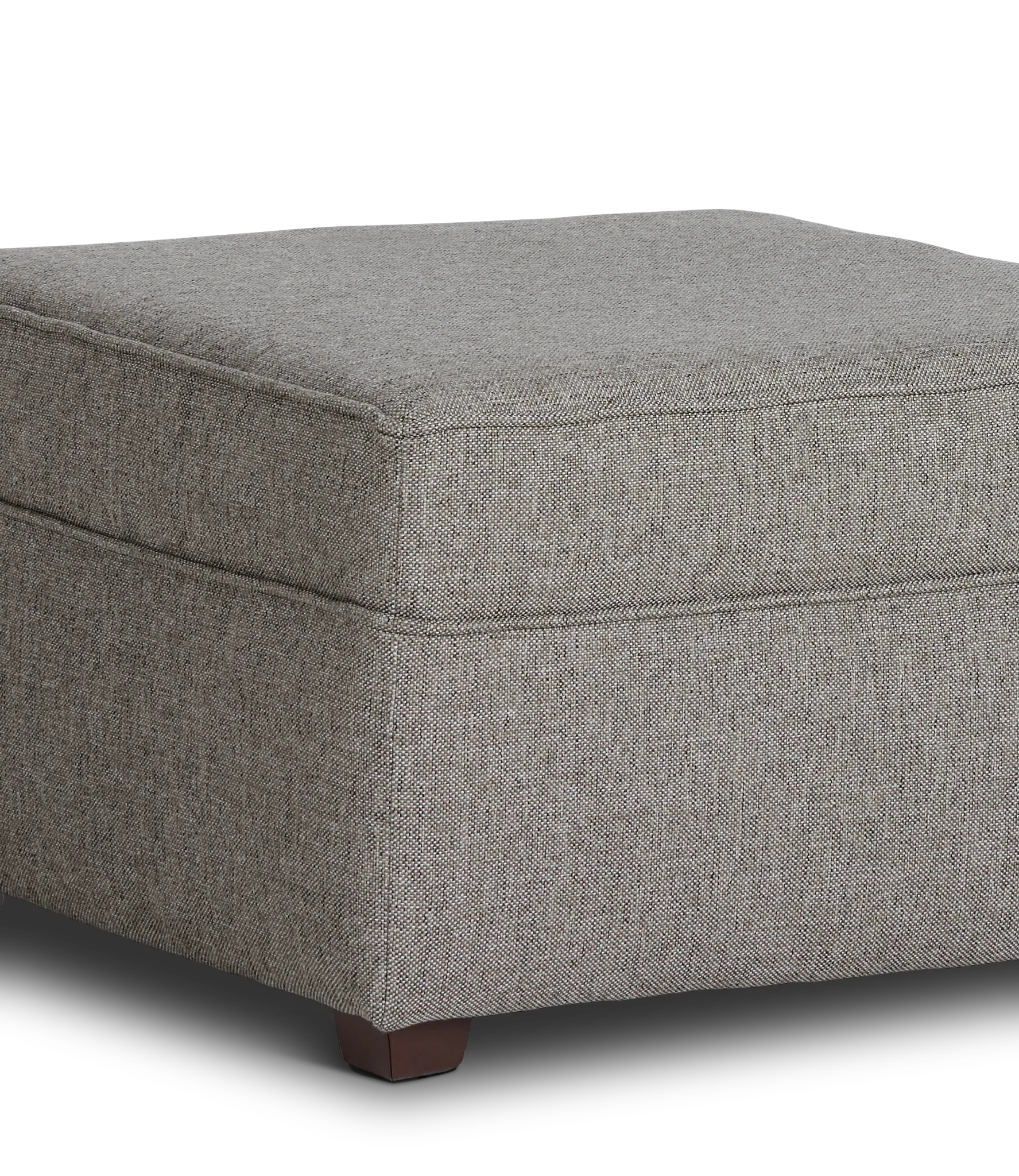 Asheville Brown Fabric Ottoman