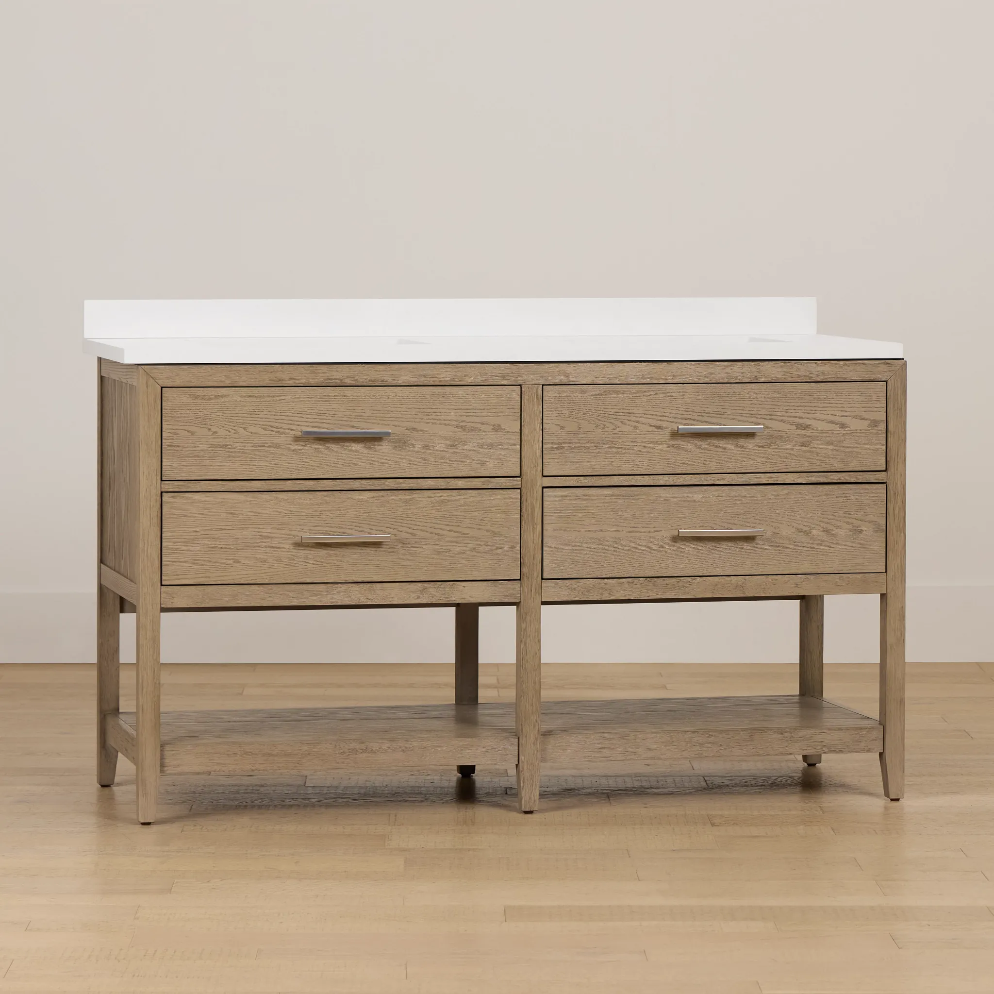 Alden Light Gray 60" Double Bathroom Vanity