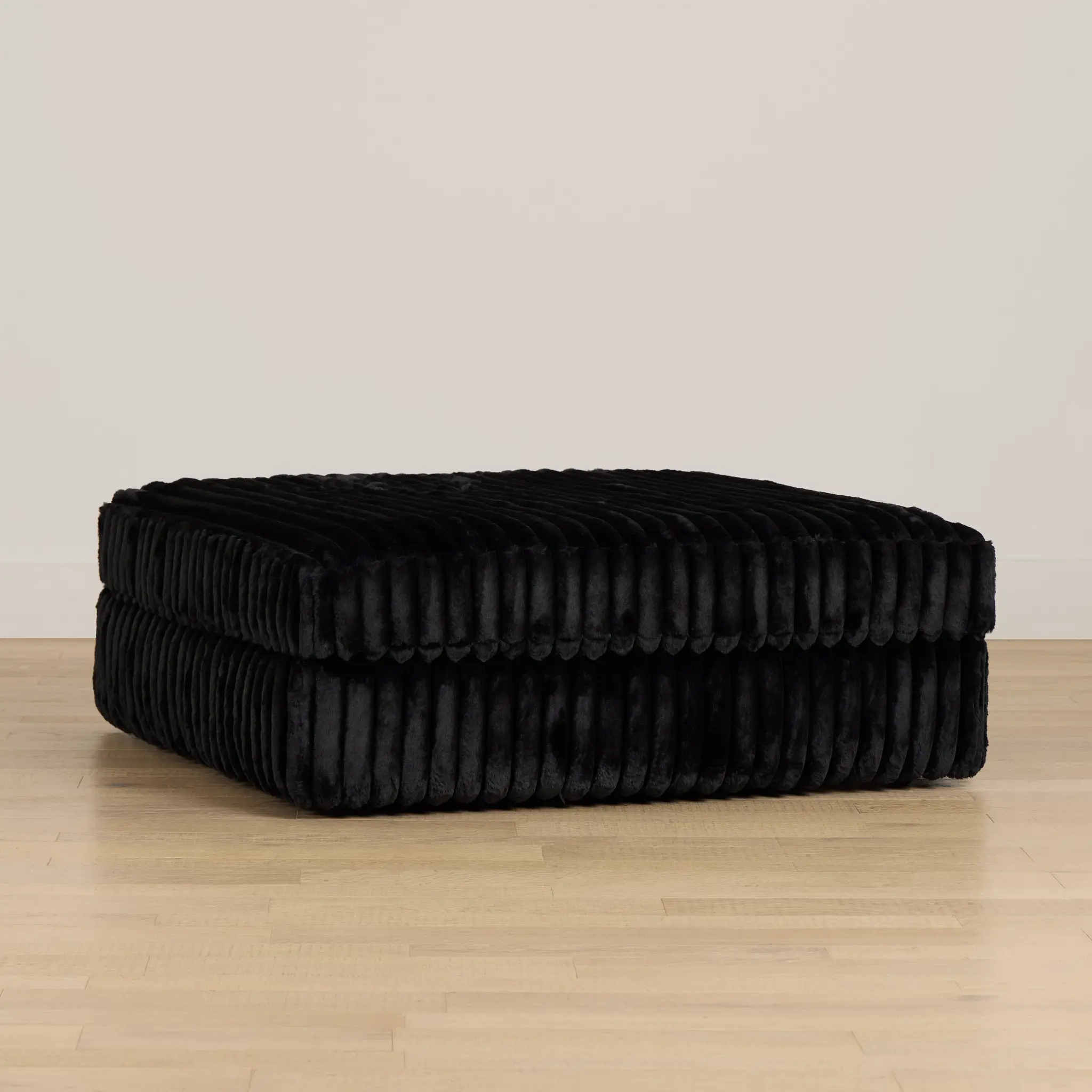 Teddy Black Fabric Cocktail Ottoman Teddy Black Fabric Cocktail Ottoman