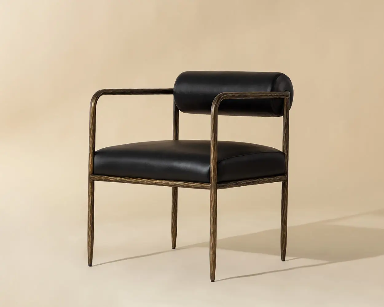 Ajan Black Leather Upholstered Arm Chair Ajan Black Leather Upholstered Arm Chair