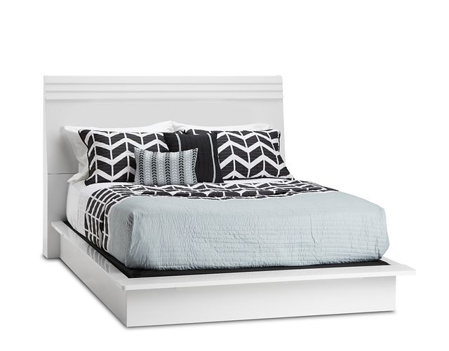 Midtown White Wood Platform Bed
