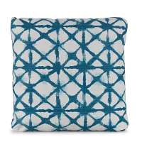 Shibori Teal 20" Indoor/outdoor Square Accent Pillow
