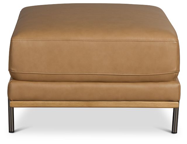 Tessa Light Brown Leather Ottoman