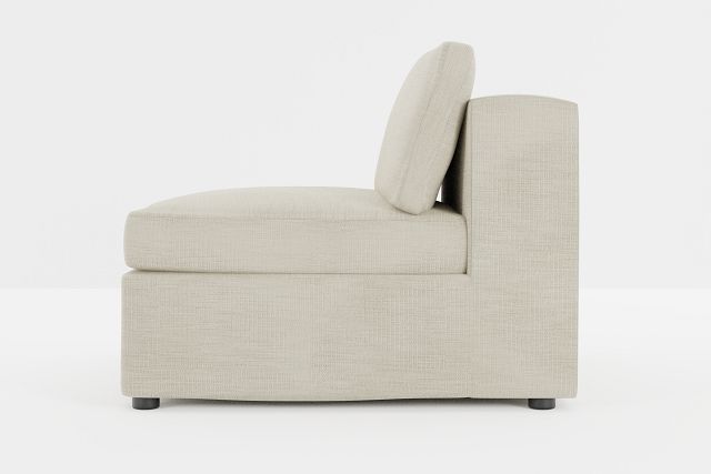 Destin Victory Ivory Fabric Armless Chair