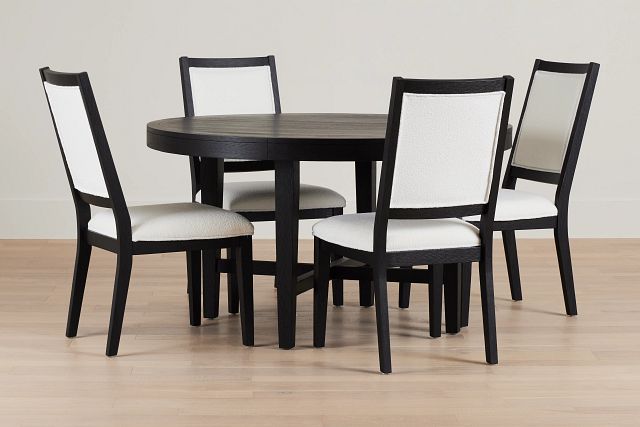 Alden Black Round Table & 4 Chairs