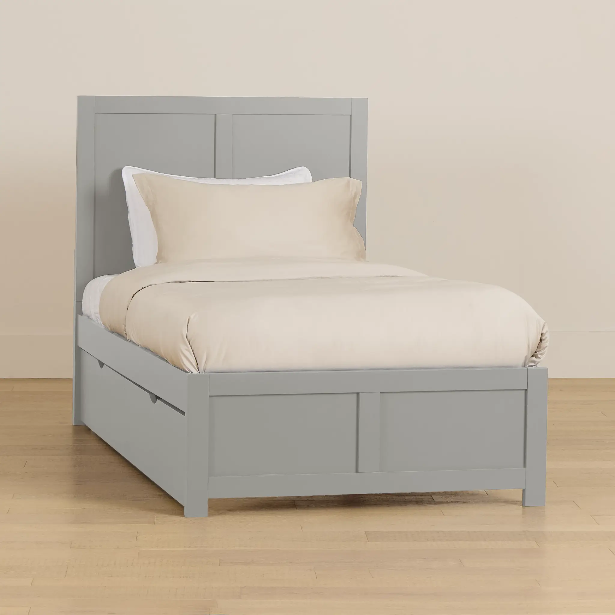 Charleston Gray Panel Bed With 2 Storage Drawers Charleston Gray Panel Bed With 2 Storage Drawers