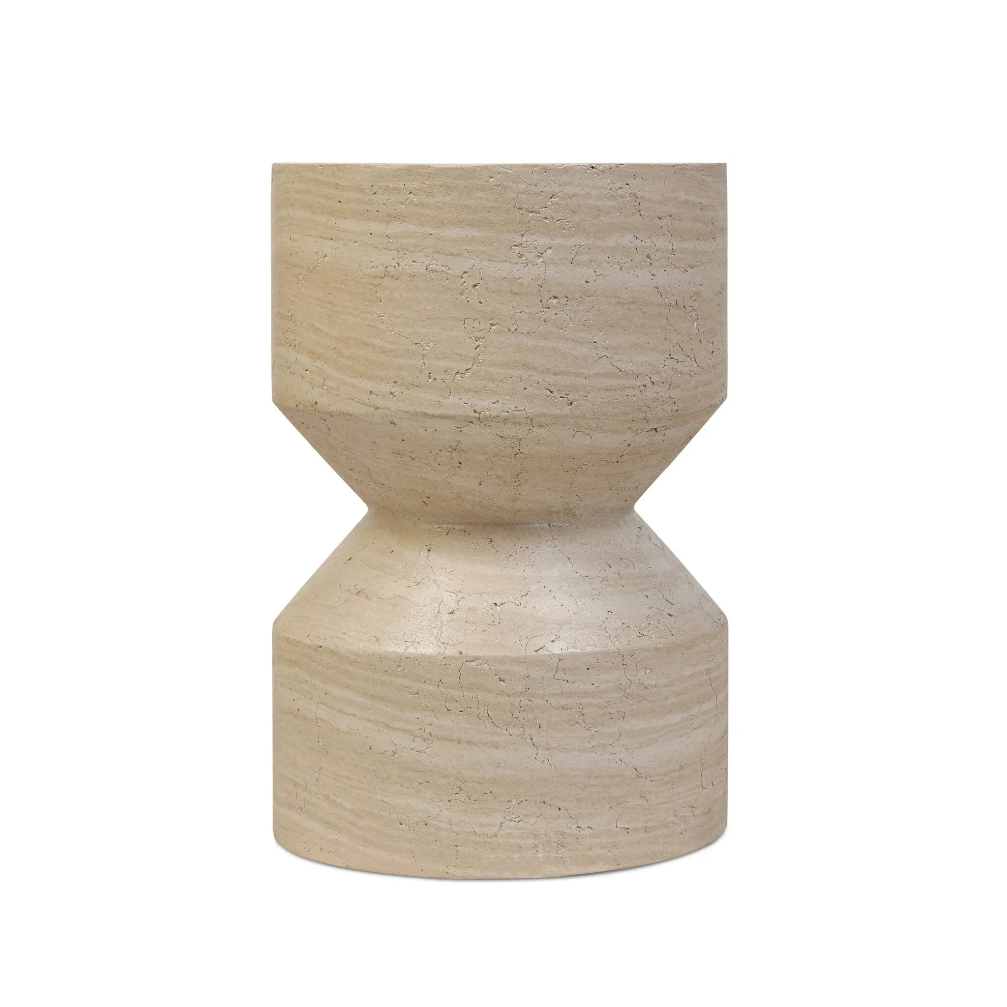Four Hands Ara Light Beige Concrete Round End Table
