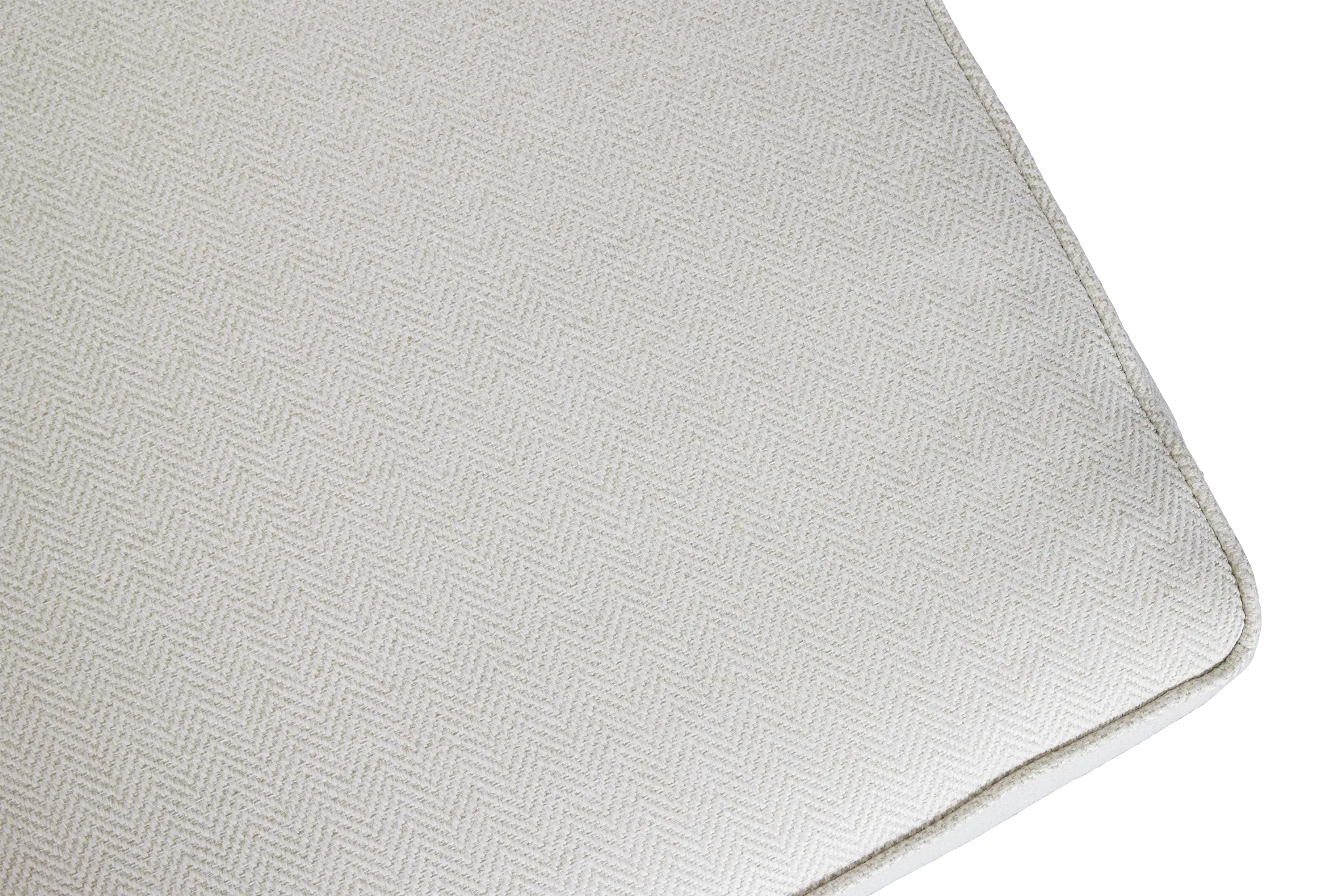 Avery White Fabric Ottoman