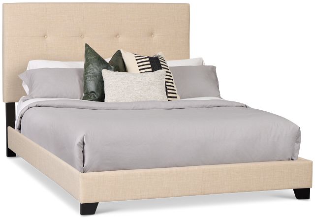 Flagler Beige Uph Panel Bed