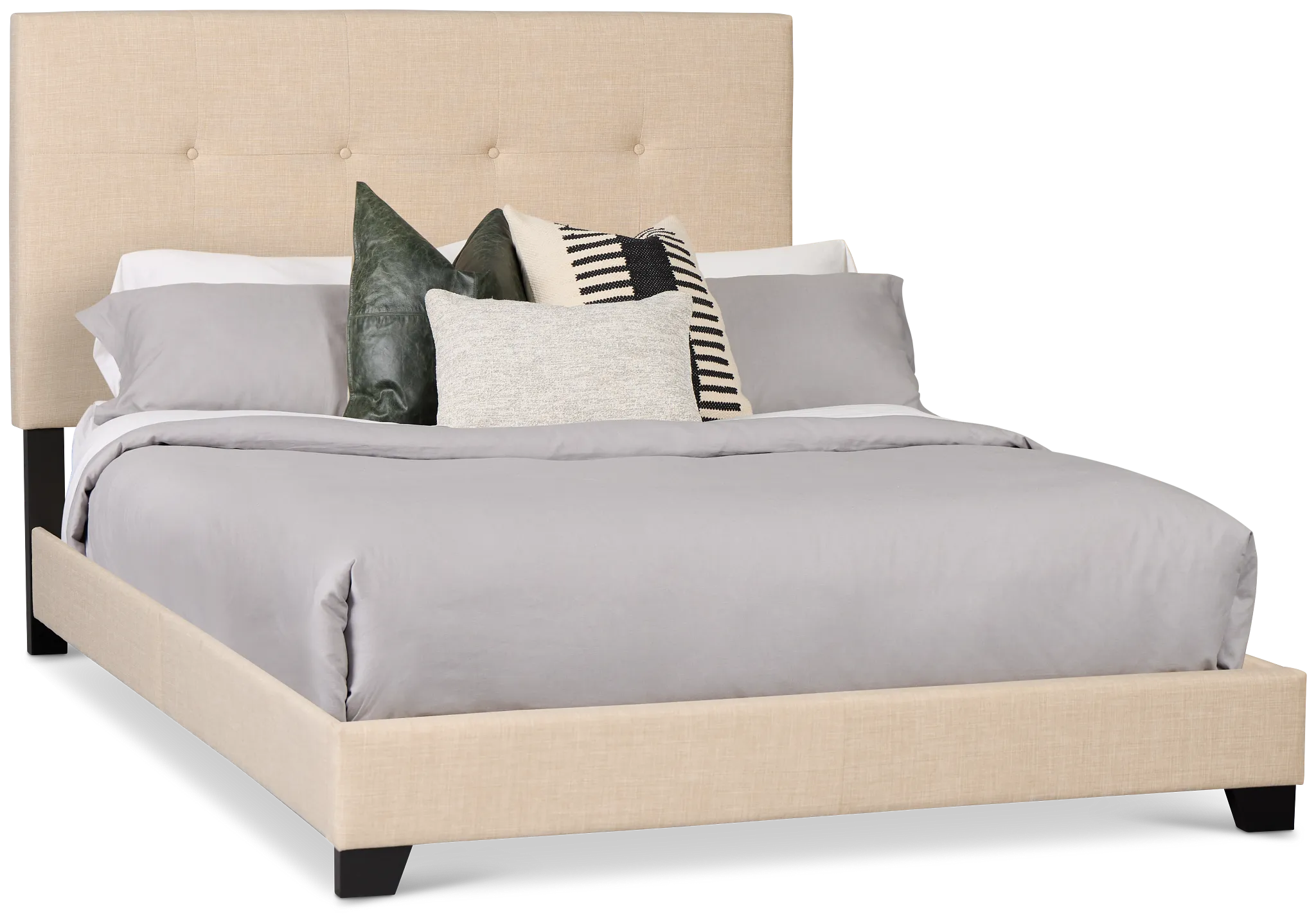 Flagler Beige Uph Panel Bed