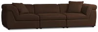 Aria Dark Brown Micro 3-piece Modular Sofa