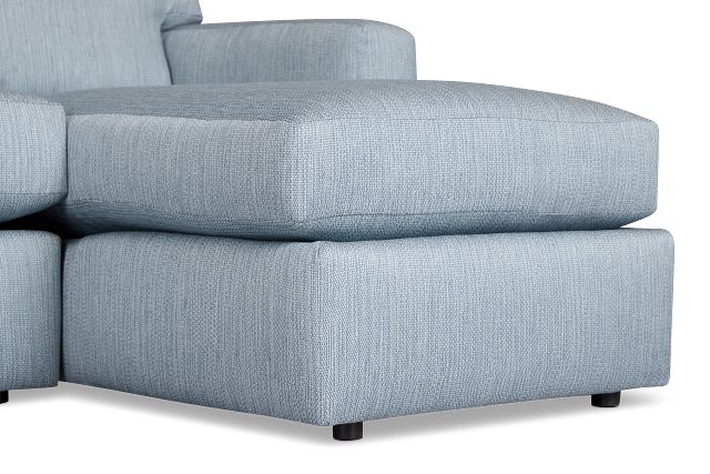 Rhodes Light Blue Fabric Medium Right Chaise Sectional