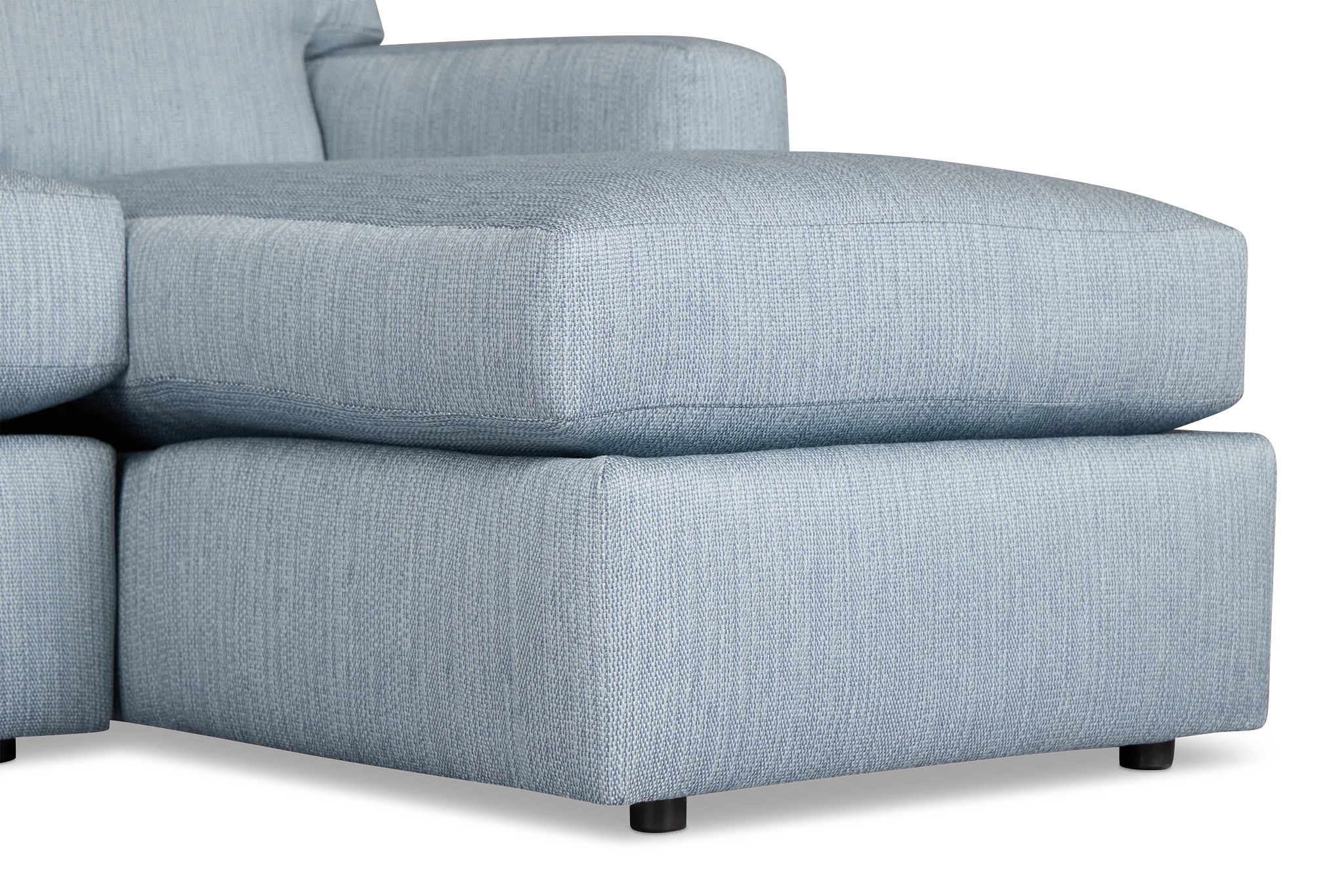 Rhodes Light Blue Fabric Medium Right Chaise Sectional