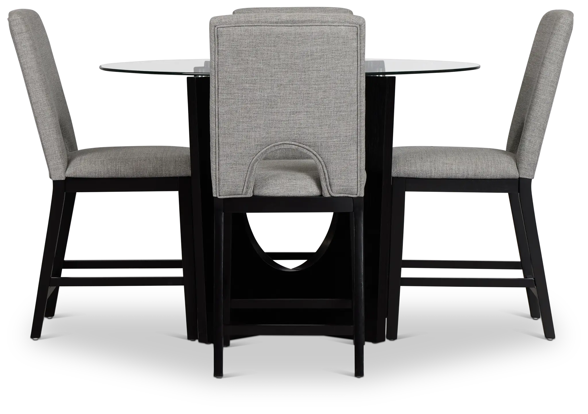 Oxford Glass High Table & 4 Upholstered Barstools Oxford Glass High Table & 4 Upholstered Barstools