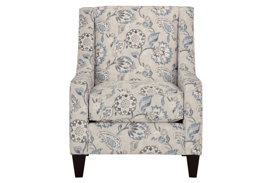 Sylvie Blue Floral Accent Chair