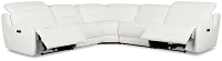 Jett White Micro Small Two-arm Power Reclining Sectional