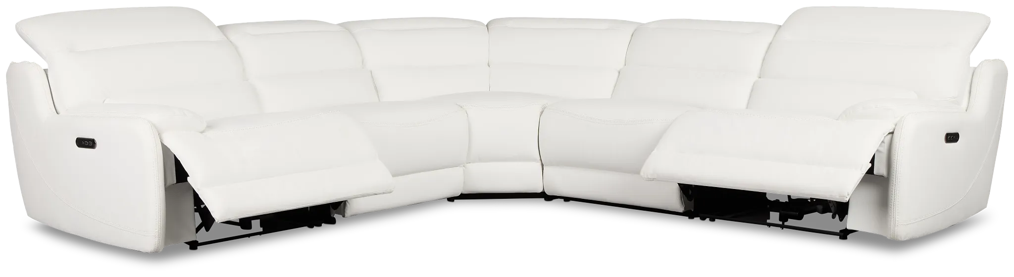 Jett White Micro Small Two-arm Power Reclining Sectional