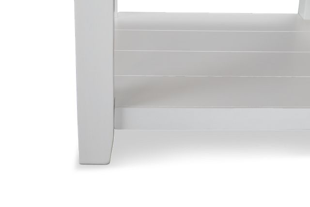 Bismark White Square End Table