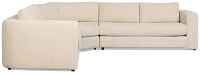 Alma Light Beige Fabric Small 2-arm Wedge Sectional