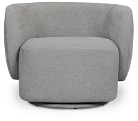 Celeste Light Gray Fabric Swivel Accent Chair
