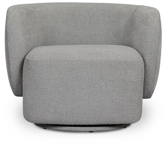 Celeste Light Gray Fabric Swivel Accent Chair