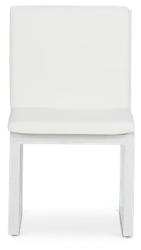 Linear White Aluminum Cushioned Chair