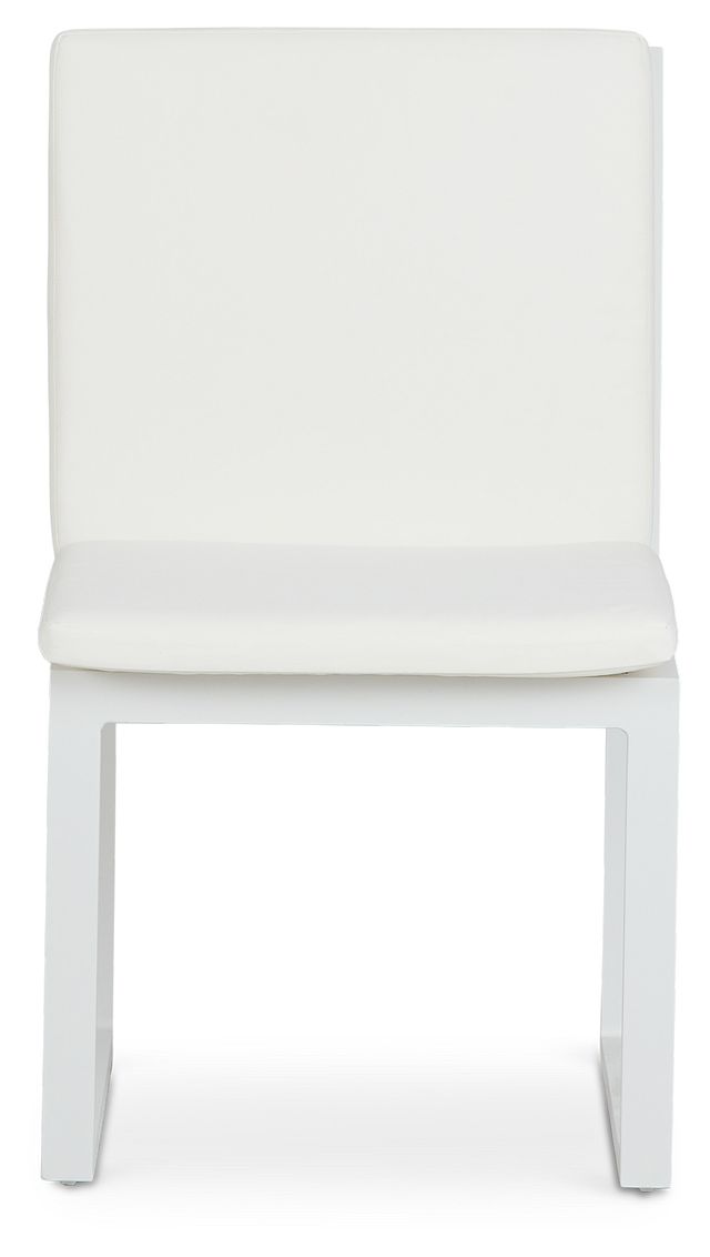 Linear White Aluminum Cushioned Chair