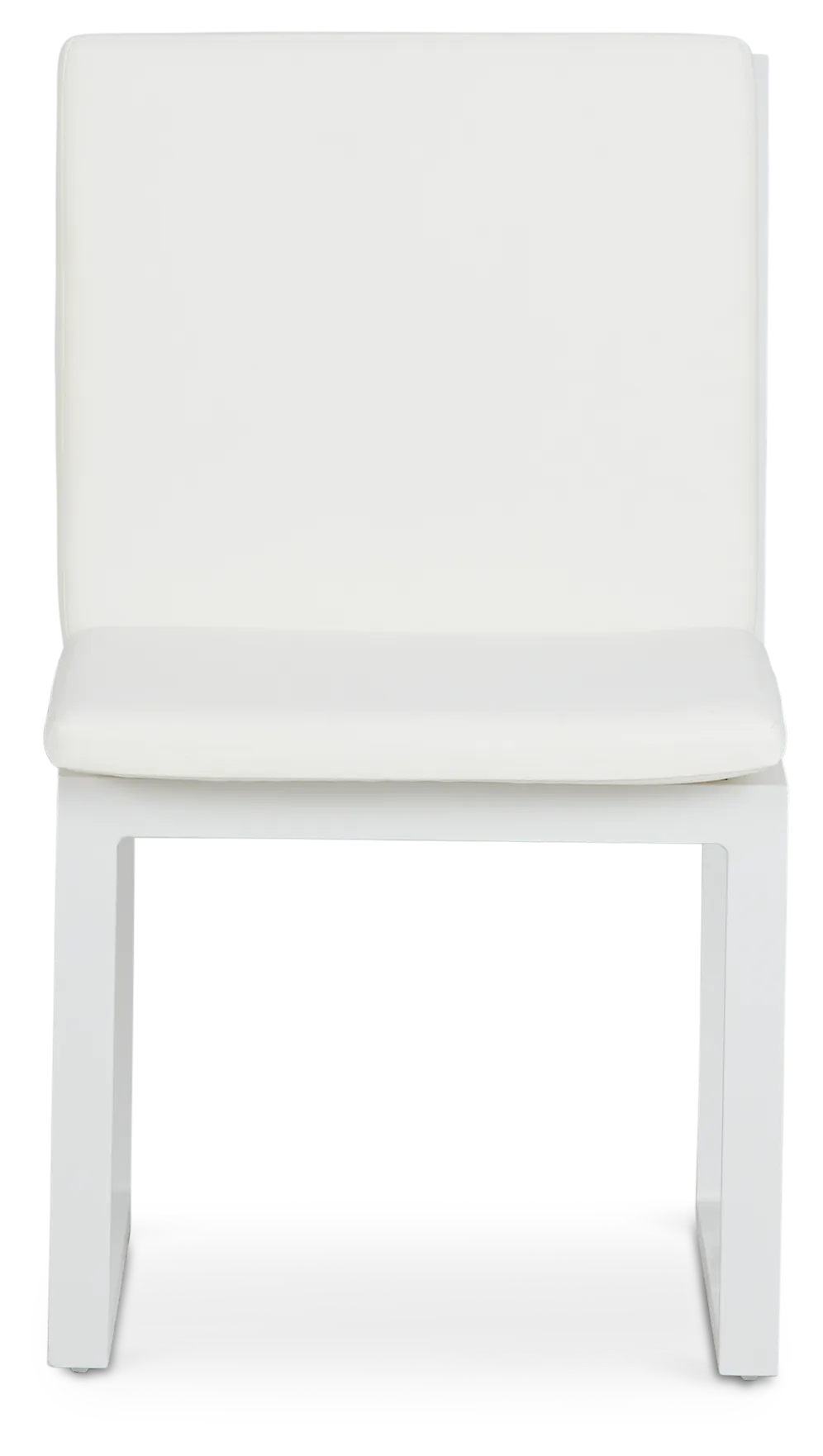 Linear White Aluminum Cushioned Chair