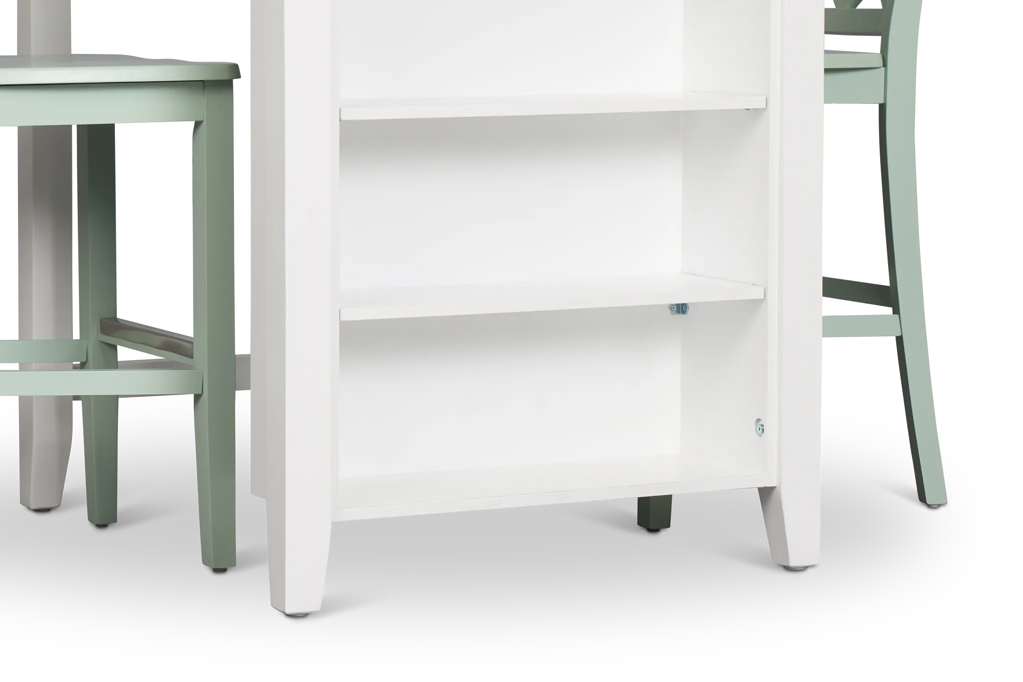 Edgartown Two-tone Storage High Table & 2 Light Blue Wood Barstools