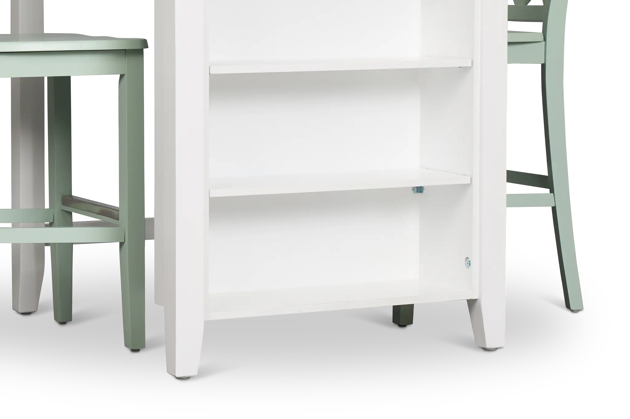 Edgartown Two-tone Storage High Table & 2 Light Blue Wood Barstools Edgartown Two-tone Storage High Table & 2 Light Blue Wood Barstools