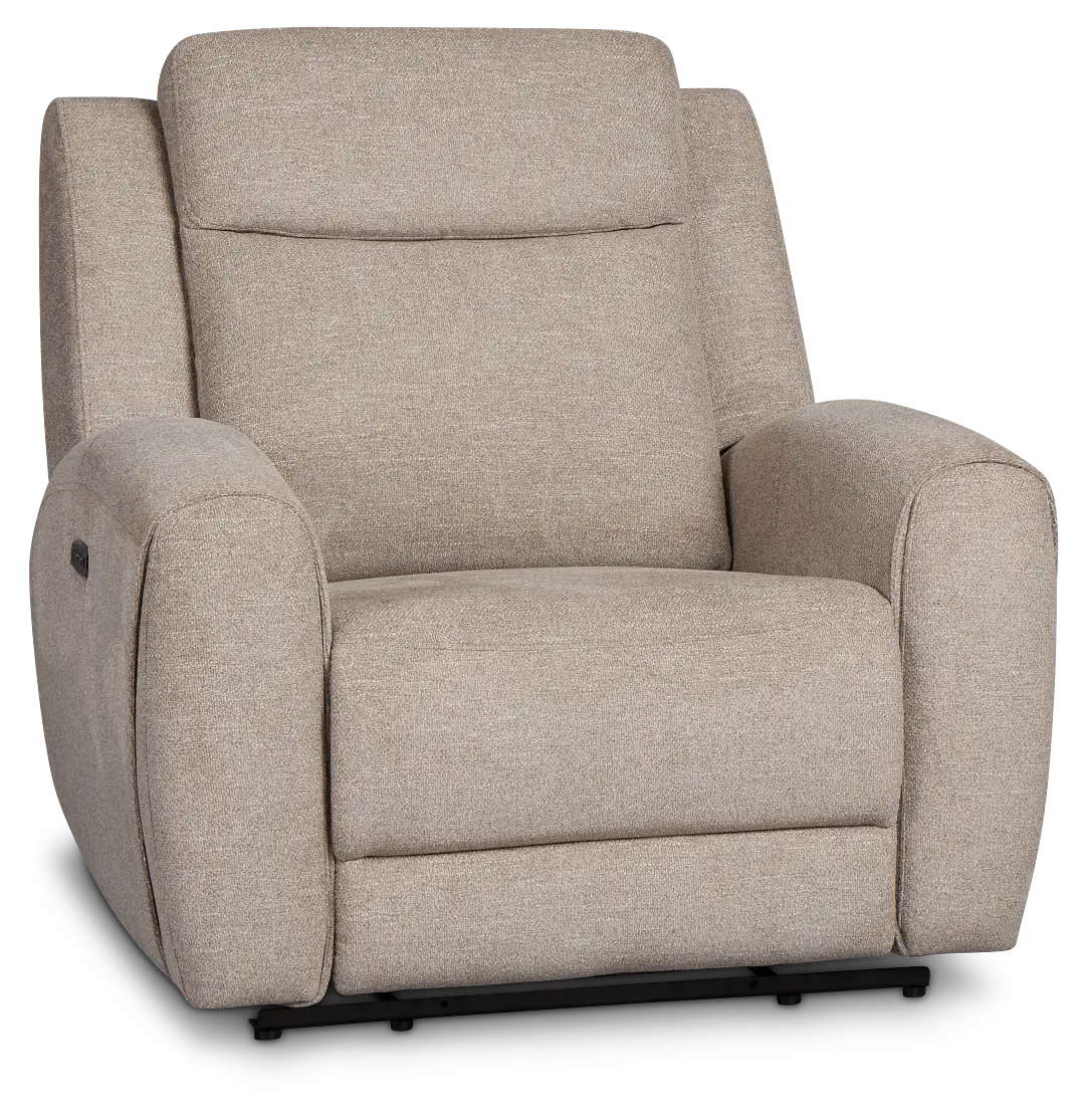 Walker Beige Fabric Power Recliner With Power Headrest Walker Beige Fabric Power Recliner With Power Headrest