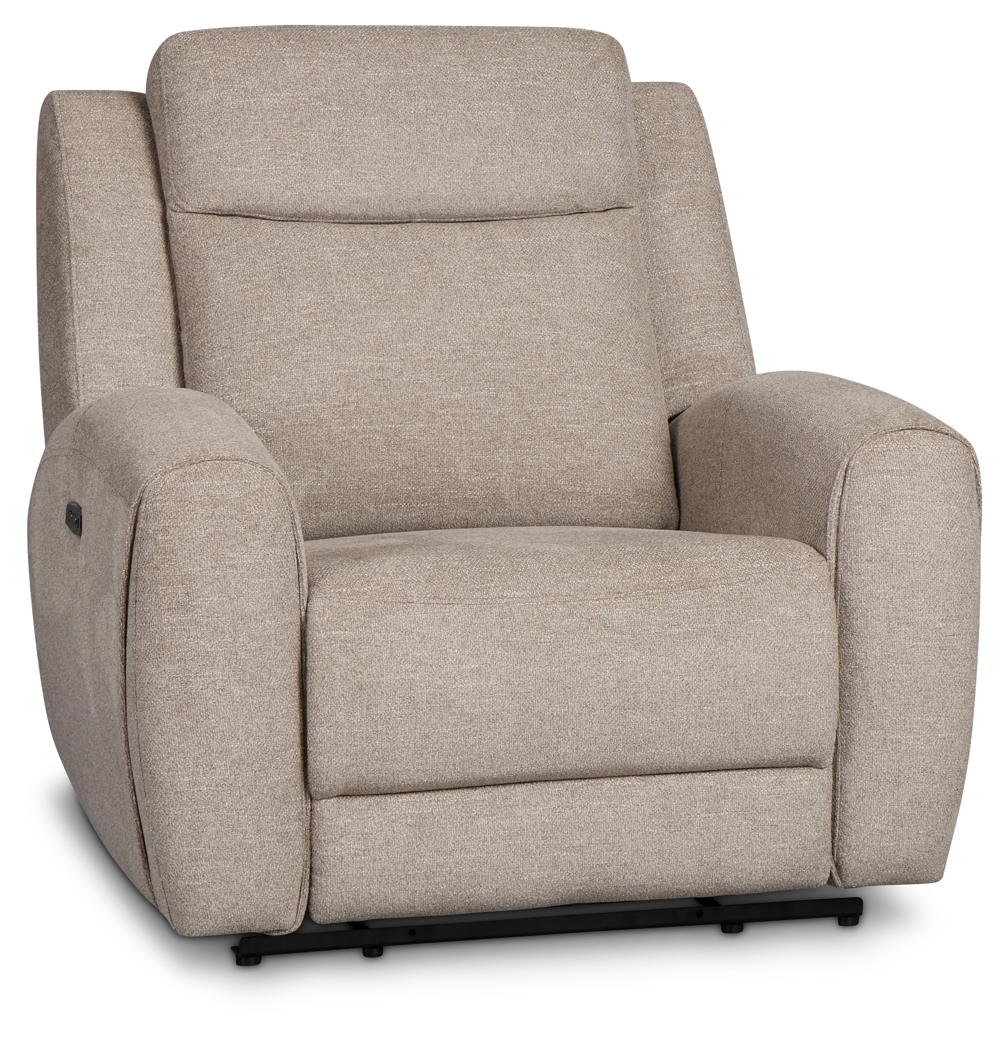 Walker Beige Fabric Power Recliner With Power Headrest