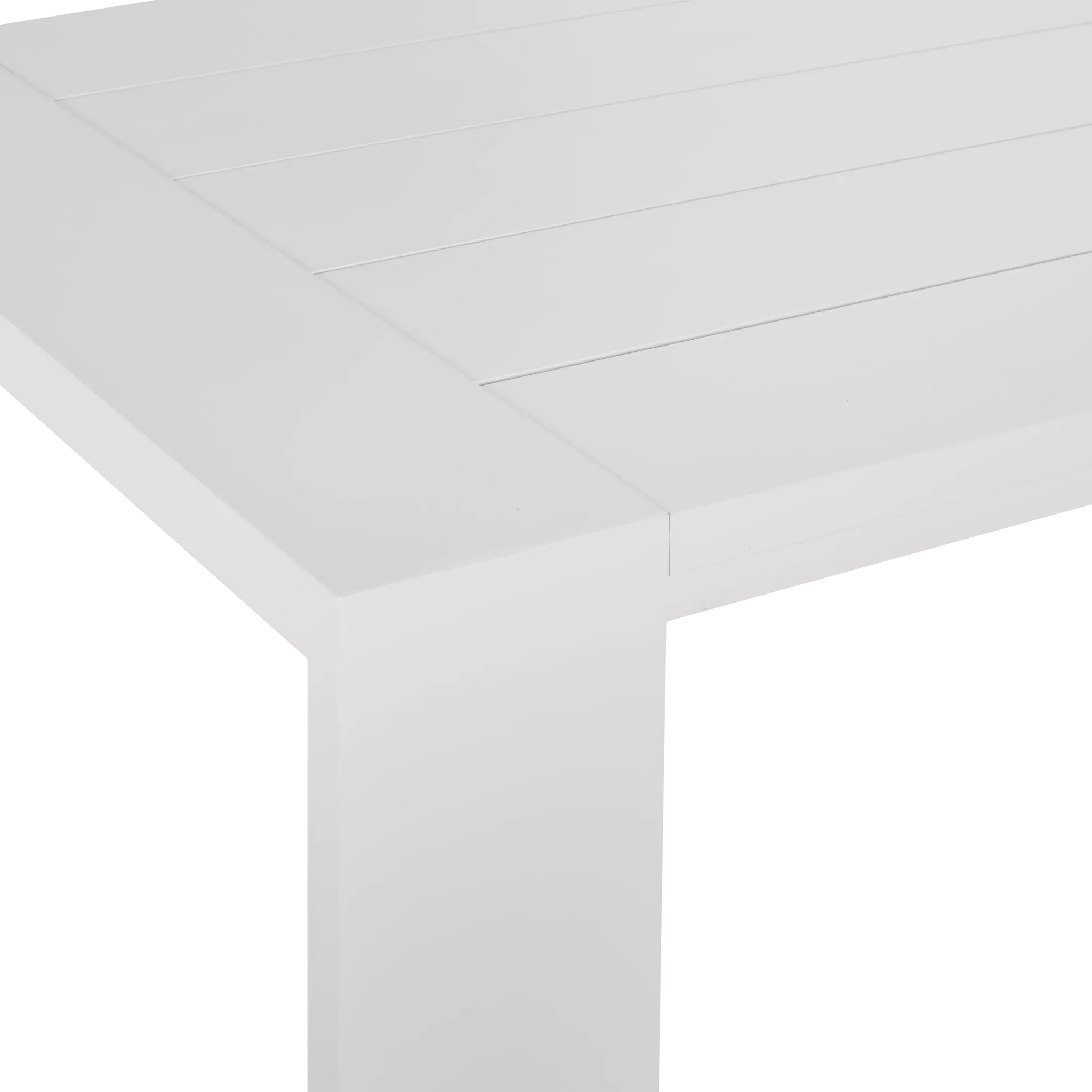 Linear White Dark Gray 70" Aluminum Table & 4 Cushioned Side Chairs