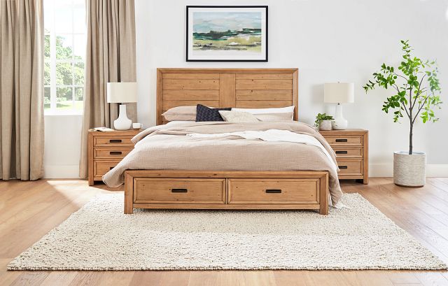 Vail Light Tone Panel Storage Bed