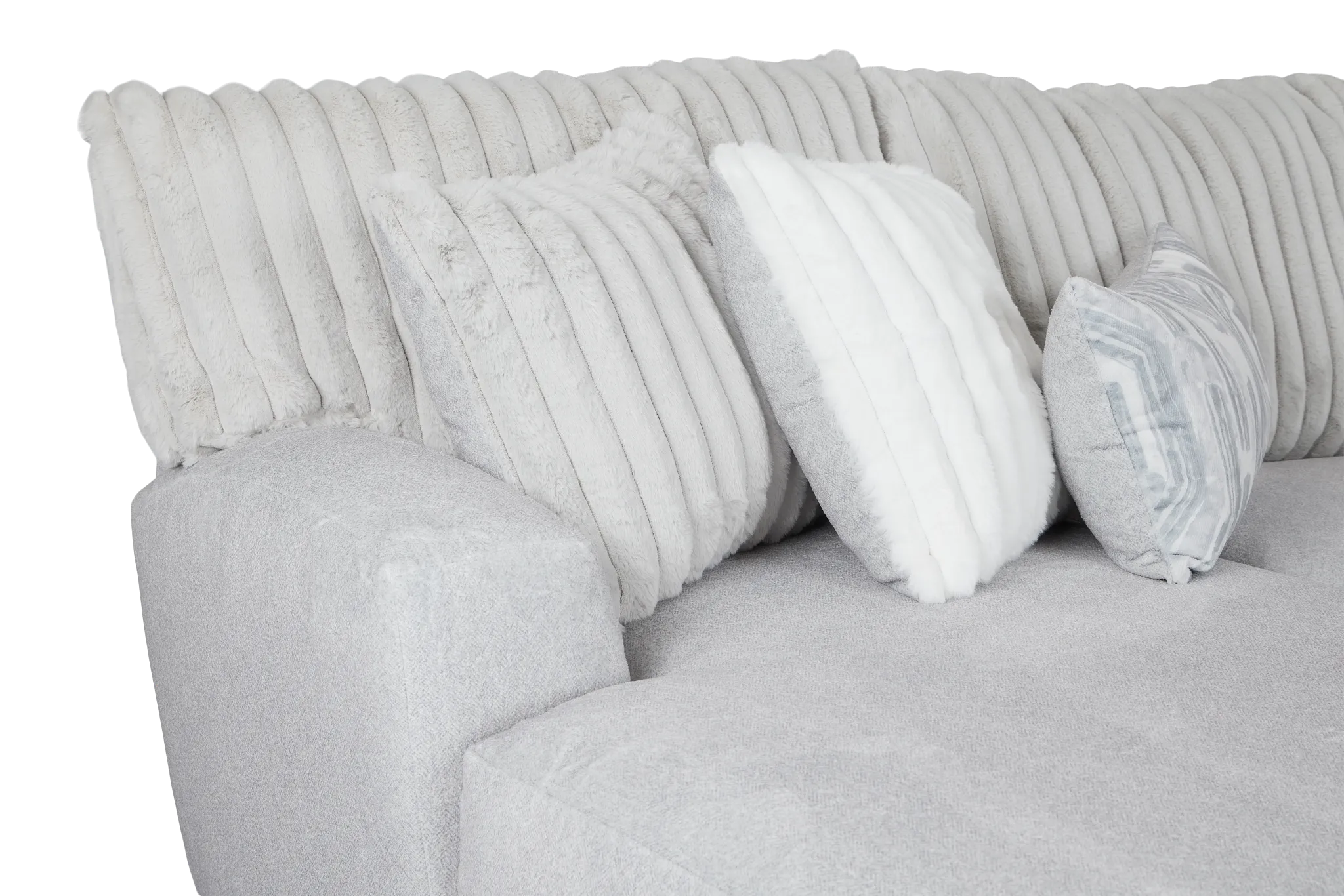 Kylie Light Gray Fabric Medium Left Chaise Sectional