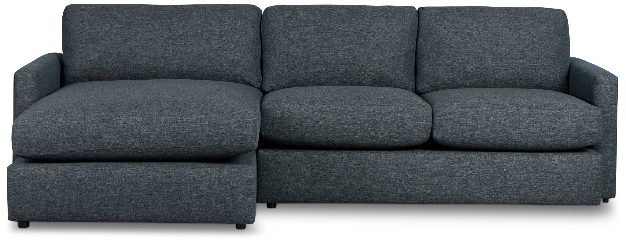 Noah Dark Blue Fabric Small Left Chaise Sectional