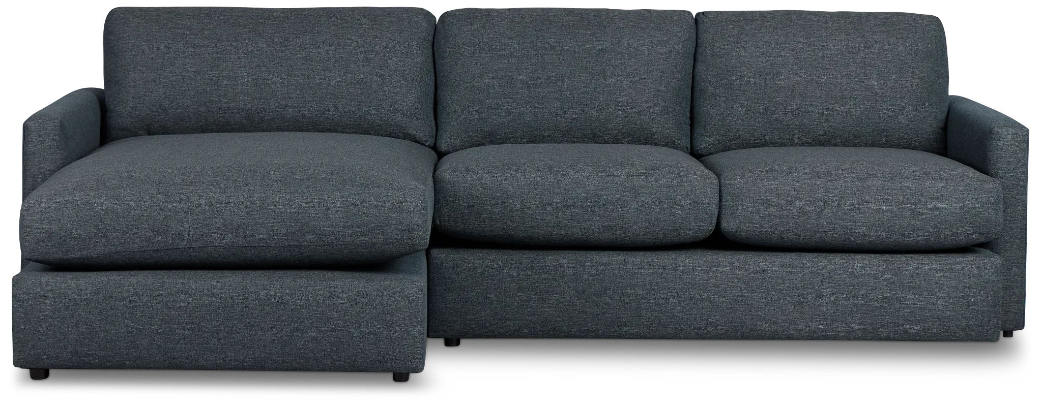 Noah Dark Blue Fabric Small Left Chaise Sectional Noah Dark Blue Fabric Small Left Chaise Sectional