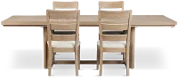 Alton Light Tone Rect Table & 4 Slat Chairs