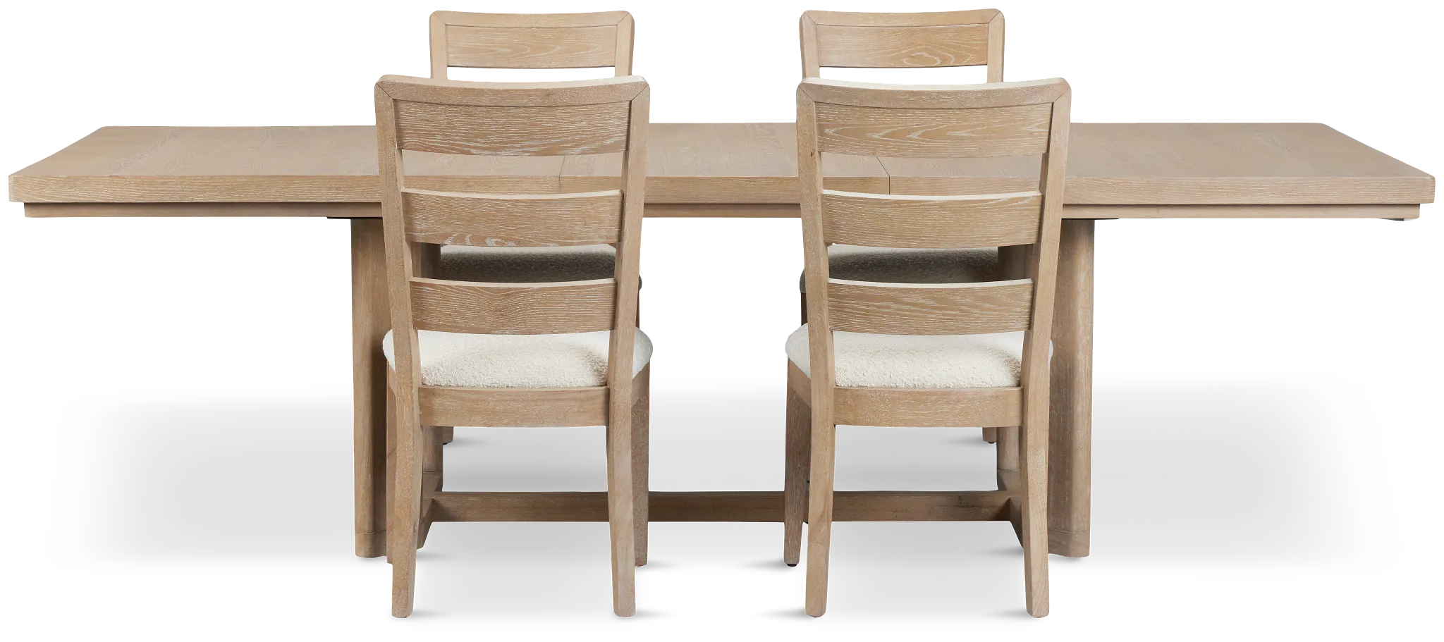 Alton Light Tone Rect Table & 4 Slat Chairs