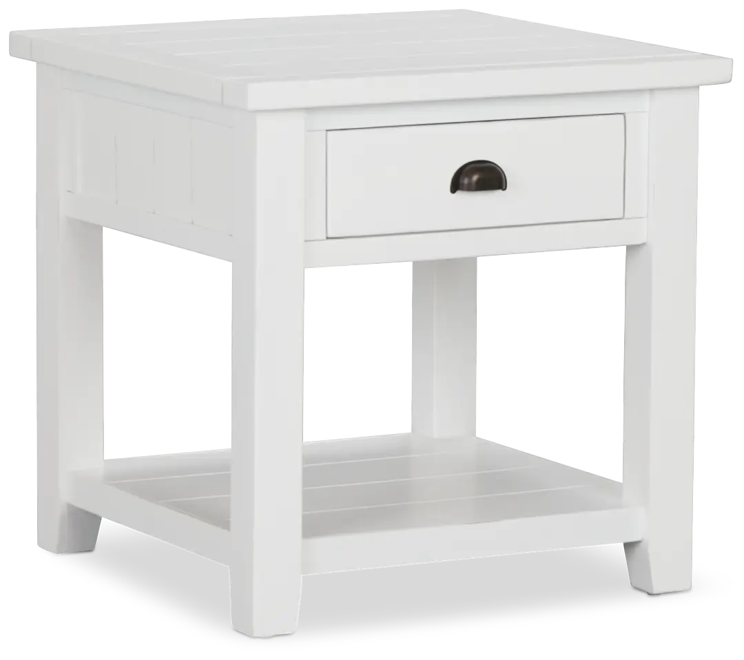 Bismark White Square End Table Bismark White Square End Table