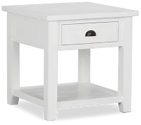 Bismark White Square End Table
