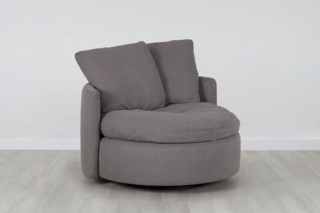 Orbit Gray Micro Swivel Accent Chair